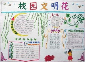 文明校園養花育心手抄報