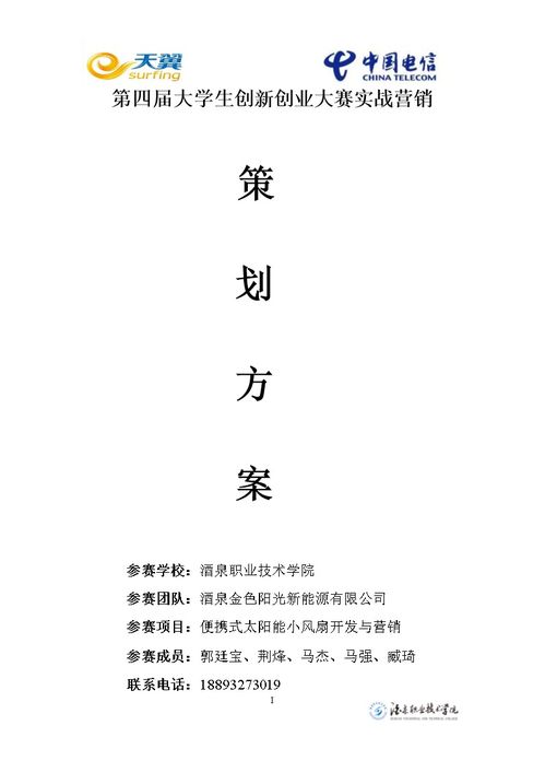 創(chuàng  )新創(chuàng  )業(yè)策劃案模版