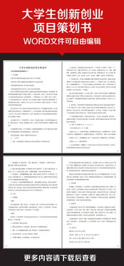 大學(xué)生創(chuàng  )新創(chuàng  )業(yè)項目計劃書(shū)