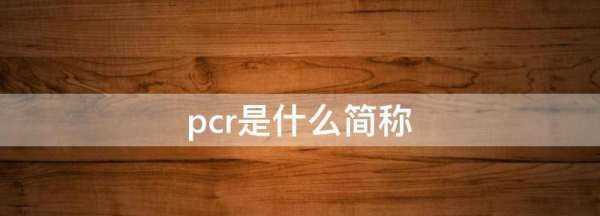 pcr是什么簡稱,pcr是什么的醫(yī)學(xué)簡稱圖1