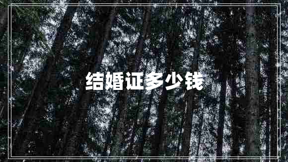 結婚證多少錢(qián)