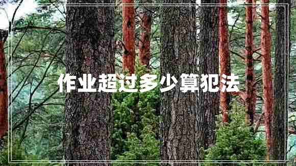 作業(yè)超過(guò)多少算犯法