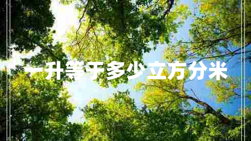 一升等于多少立方分米