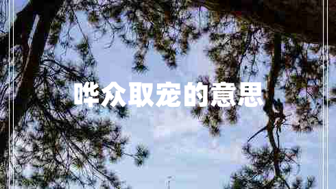 嘩眾取寵的意思