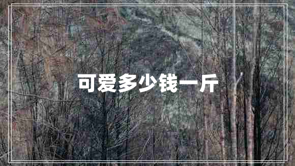 可愛(ài)多少錢一斤