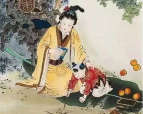 畫(huà)荻教子典故