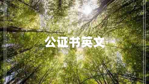 公證書(shū)英文