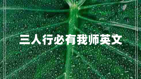 三人行必有我?guī)熡⑽?></p>
<p>三人行，必有我?guī)熝?。的英文?br>
There must be one out of three who can be your teacher.<br>
must讀法英[m?st]美[m?st]<br>
aux.必須；應(yīng)當(dāng)；很可能<br>
n.必須做的事；未發(fā)酵的葡萄汁；發(fā)霉<br>
例句<br>
1、A raincoat is a must in the rainy season.<br>
在雨季雨衣是必備之物。<br>
2、His new novel is a must for all lovers of crime fiction.<br>
他的新小說是罪案小說愛好者必須一讀的。<br>
短語<br>
1、must be一定<br>
2、Must meet必須符合<br>
3、must gear必備裝備<br>
4、a must必須的條件<br>
5、must aux一定要</p>
            <div   id=