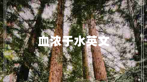 血濃于水英文