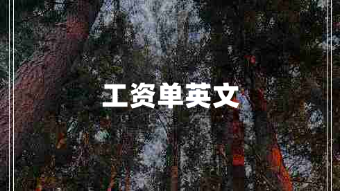 工資單英文