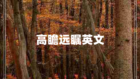 高瞻遠矚英文