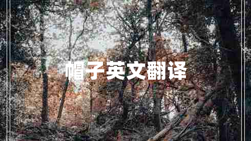 帽子英文翻譯