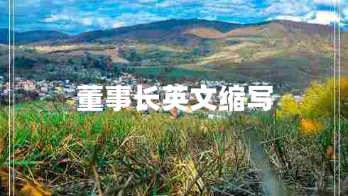 董事長(cháng)英文縮寫(xiě)