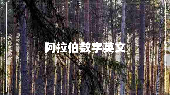 阿拉伯數字英文