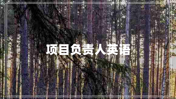 項(xiàng)目負(fù)責(zé)人英語(yǔ)