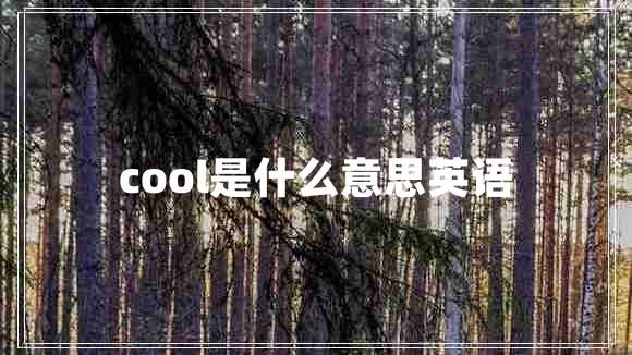 cool是什么意思英語(yǔ)