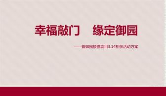 相親活動(dòng)策劃方案ppt