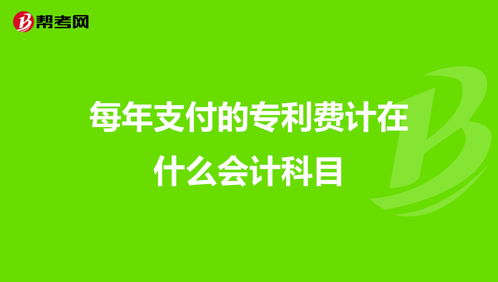 每支付的專(zhuān)利費計在什么會(huì )計科目