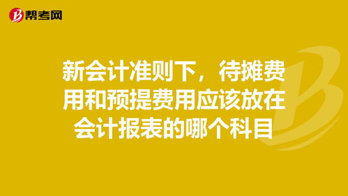 預提費用的新會(huì )計科目是什么