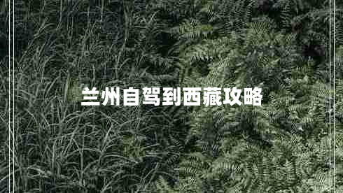 蘭州自駕到西藏攻略