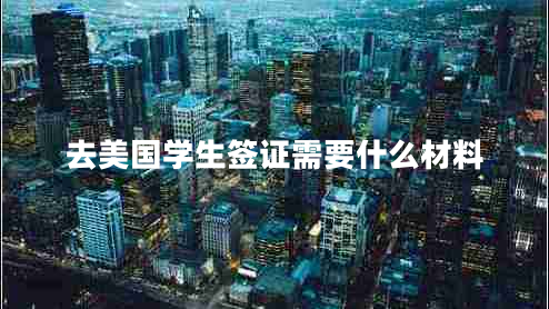 去美國學(xué)生簽證需要什么材料