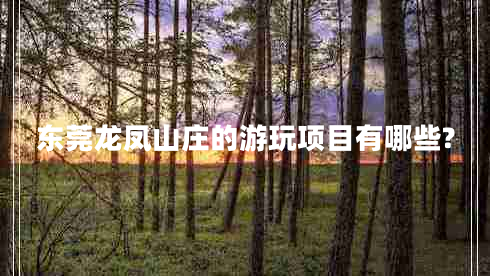 東莞龍鳳山莊的游玩項目有哪些?