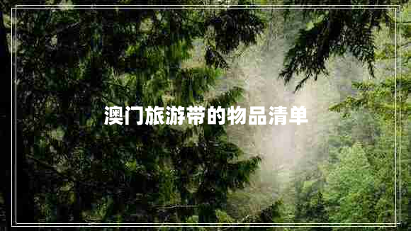 澳門(mén)旅游帶的物品清單