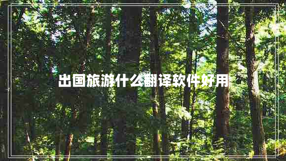 出國旅游什么翻譯軟件好用
