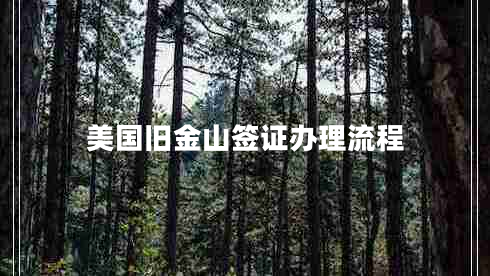 美國舊金山簽證辦理流程