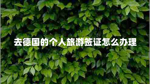 去德國的個(gè)人旅游簽證怎么辦理