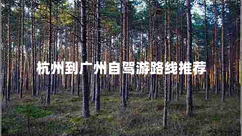 杭州到廣州自駕游路線(xiàn)推薦