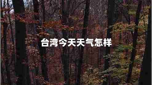 臺灣今天天氣怎樣