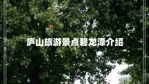廬山旅游景點(diǎn)碧龍潭介紹