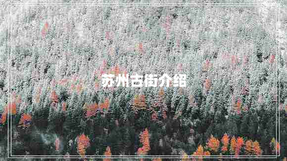 蘇州古街介紹
