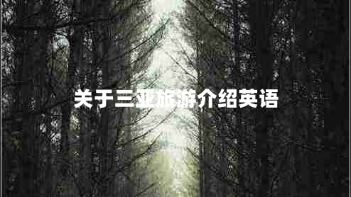 關于三亞旅游介紹英語