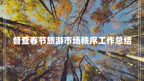 督查春節旅游市場(chǎng)秩序工作總結