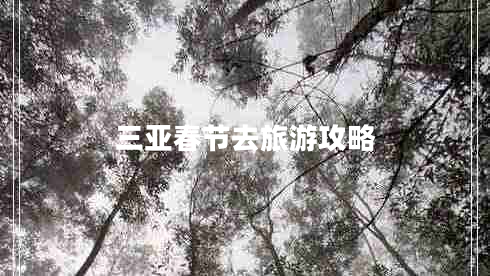 三亞春節去旅游攻略