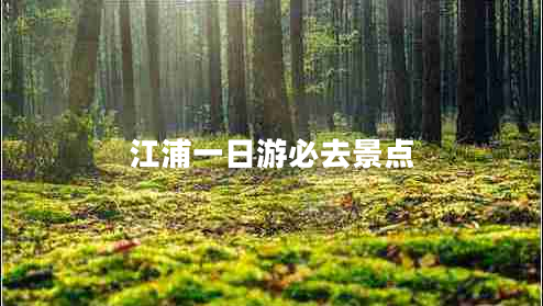 江浦一日游必去景點