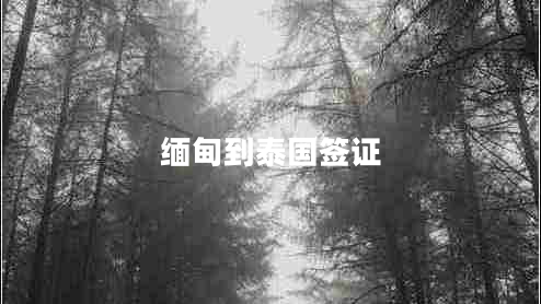緬甸到泰國簽證