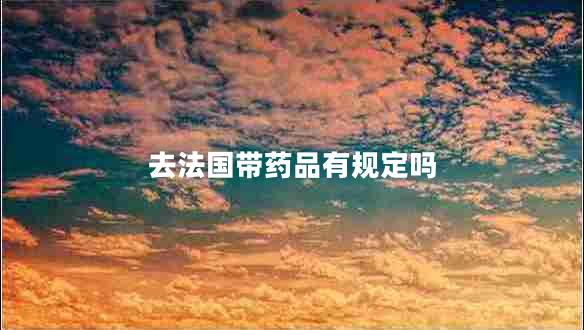 去法國帶藥品有規定嗎