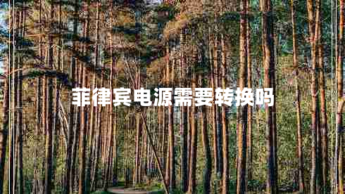 菲律賓電源需要轉換嗎