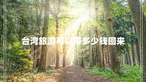 臺灣旅游可以帶多少錢(qián)回來(lái)