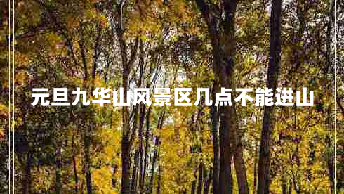 元旦九華山風(fēng)景區幾點(diǎn)不能進(jìn)山