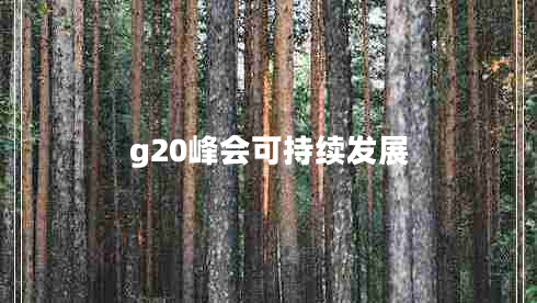 g20峰會(huì )可持續發(fā)展