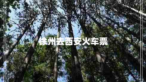 徐州去西安火車(chē)票