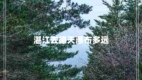 湛江去德天瀑布多遠