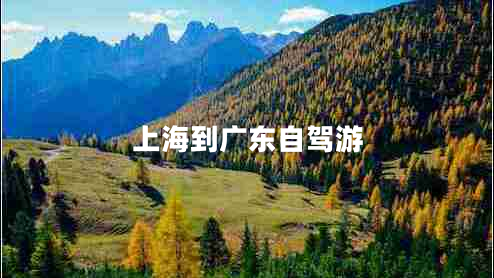 上海到廣東自駕游