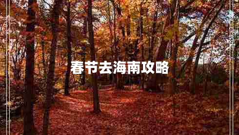 春節去海南攻略