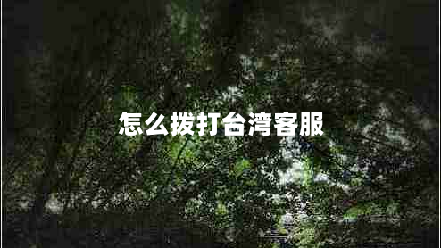 怎么撥打臺灣客服