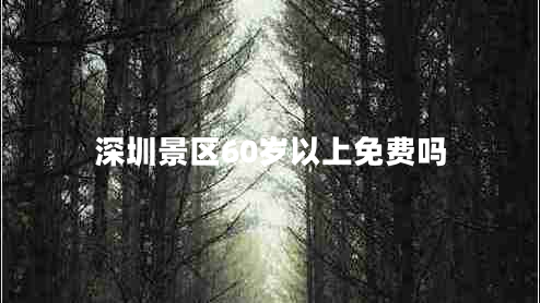 深圳景區60歲以上免費嗎